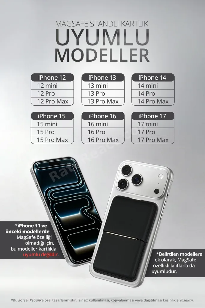 Magsafe Deri Kartlık Kılıf iPhone 12 13 14 15 16 17 Plus Pro Max Uyumlu Manyetik Standlı Pop-Up 3 Hazneli