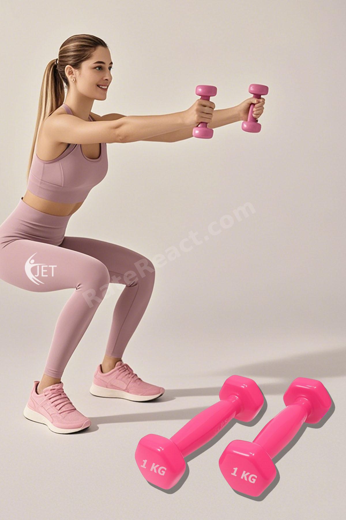 Vinyl Demir Dambıl 1 Kg x 2 Adet Dambıl Seti Dökme Demir Dumbell Ağırlık Set