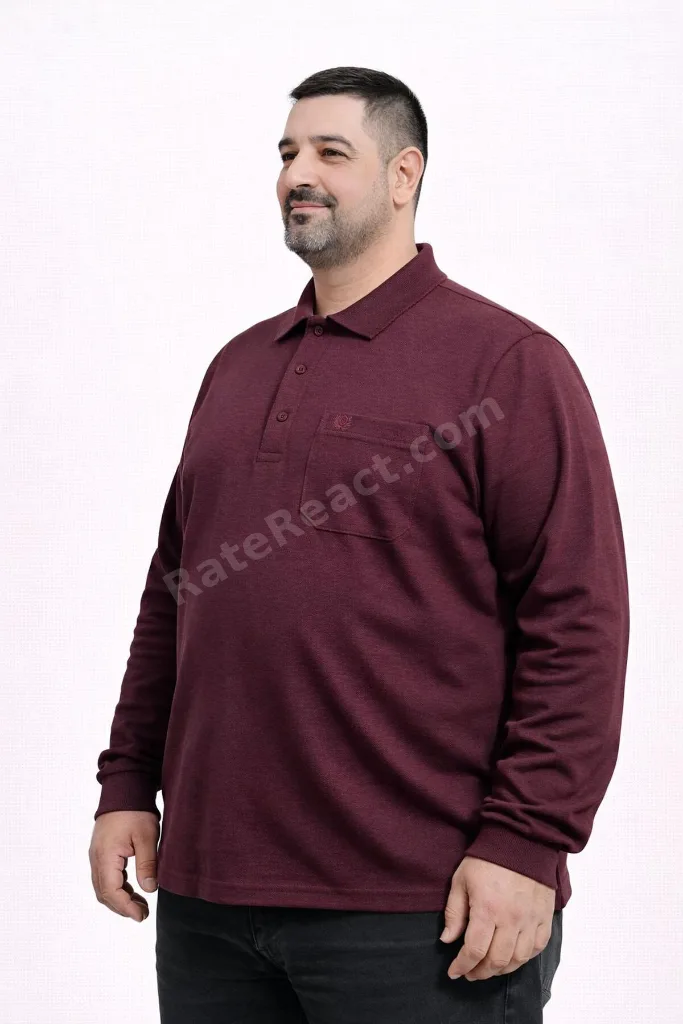 Simenti Büyük Beden Erkek Polo Yaka Sweatshirt - 7565