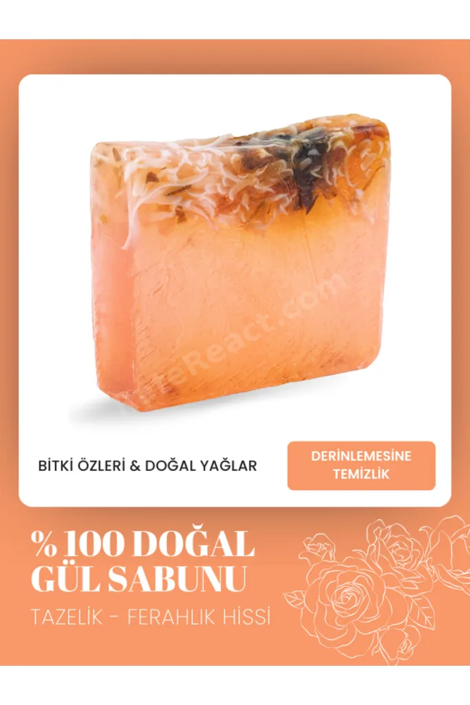 Doğadan Gelen Ferahlık: 120 gr Doğal Gül Sabunu