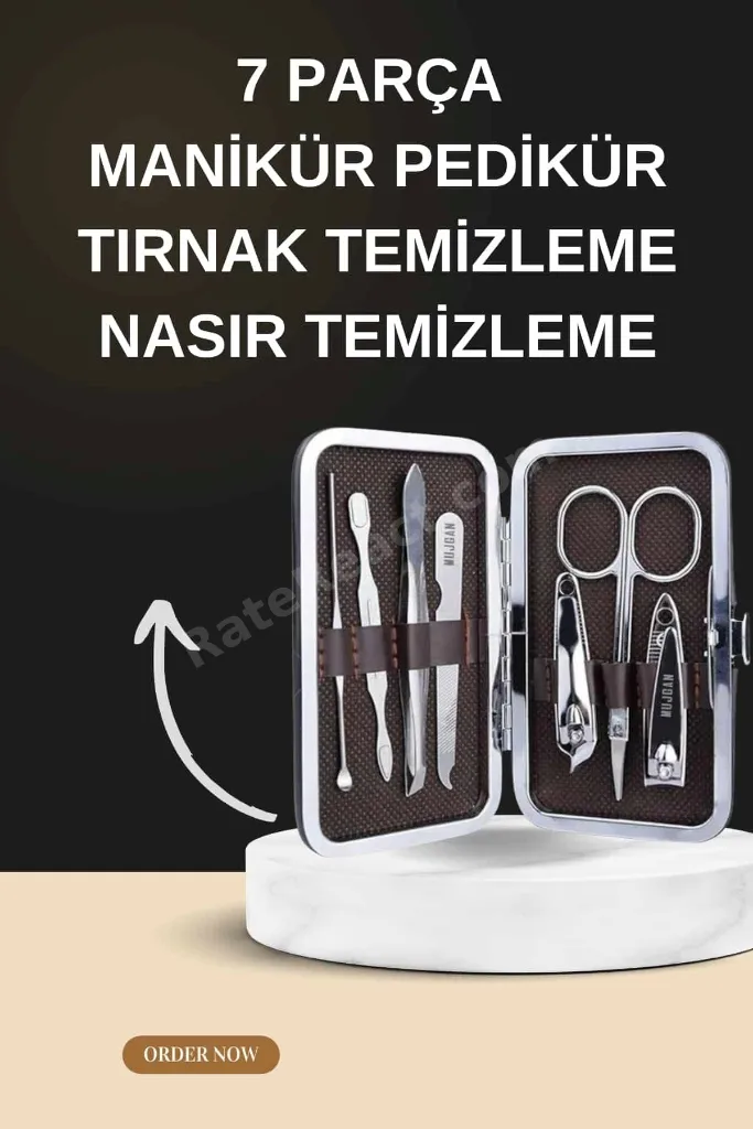 Manikür Pedikür Seti İkili Set El ve Ayak Bakımı Nasır Temizleme Protez Tırnak Çıkarma