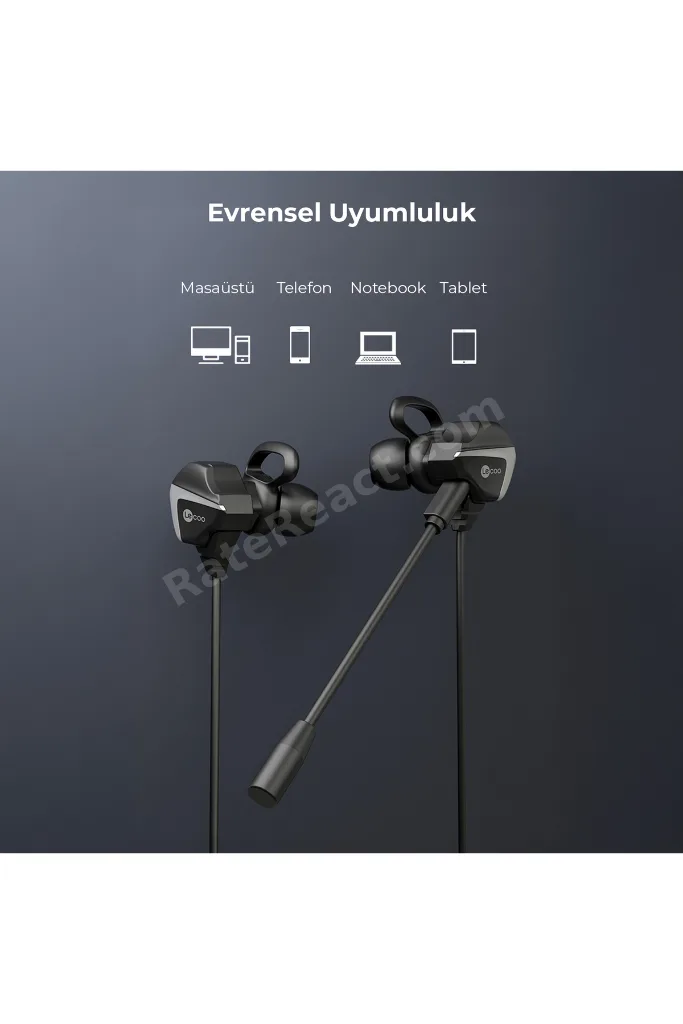 Ht105 Kablolu 3.5mm Jacklı Çıkartılabilir Mikrofonlu Kulak Içi Gaming Kulaklık Siyah