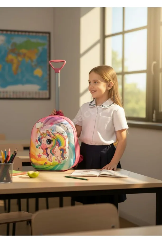 Kız Çocuk Anaokulu Kreş Çekçekli Tekerli 3d Eva Renkli Baskılı Sırt Çantası ve Okul Çantası Henüz Yorum Yazılmamış.