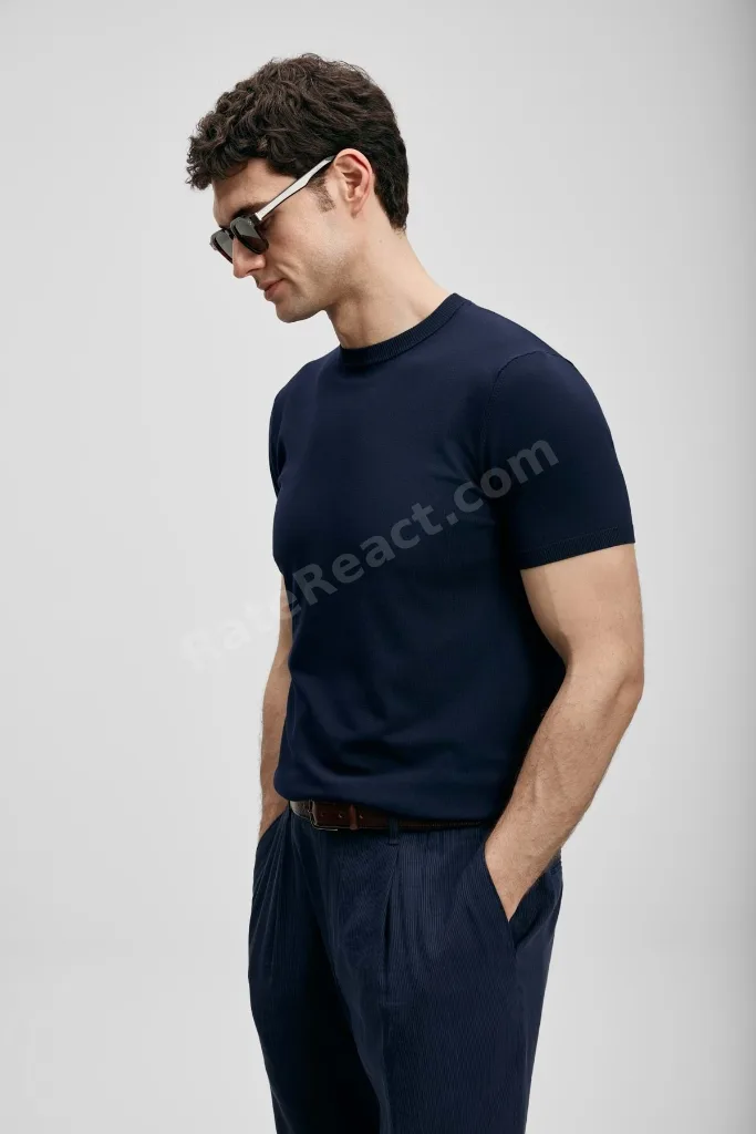 111090156 Tıno Erkek Modal Karışımlı T- Shirt Erkek T-Shirt LACİVERT