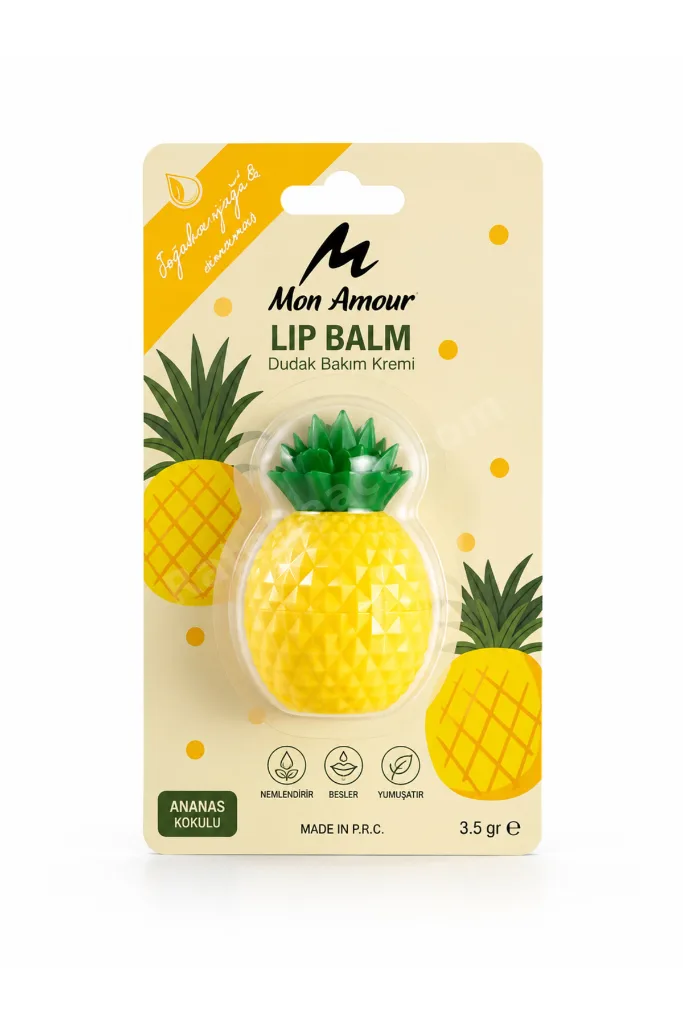 Ananas Şekilli Sarı Dudak Bakım Balmı