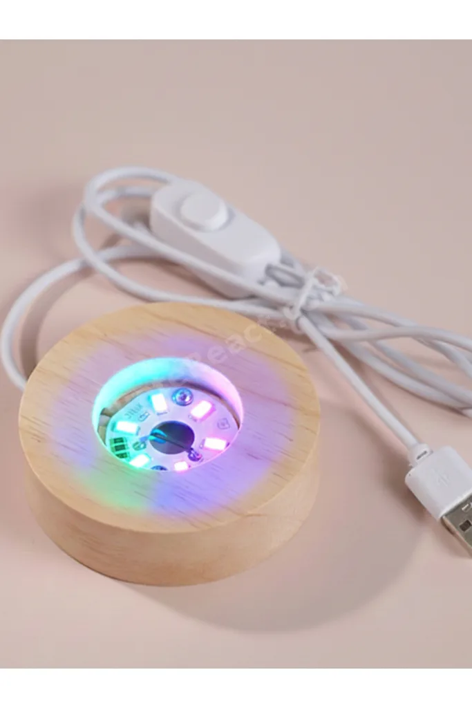 Küçük Prens Düşünen Model Ahşap Altlıklı USB LED Kristal Cam Küre Gece Lambası Dekoratif & Hediye