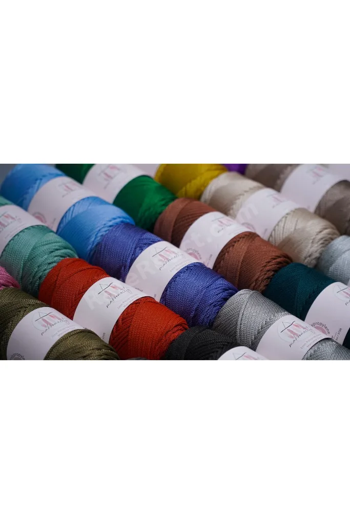 Premium 100 gr 120m Polyester Makrome Ipi Sütlü Kahve 2mm Supla Ip Ve Çanta Ipliği