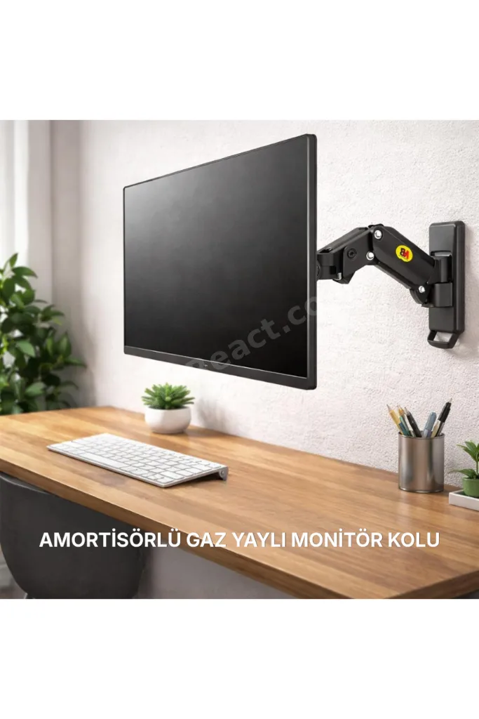 North Bayou Nb F120 Duvar Monitör TV Askı Aparatı Tutucu Kolu Su Terazili 17-27 inç Hareketli