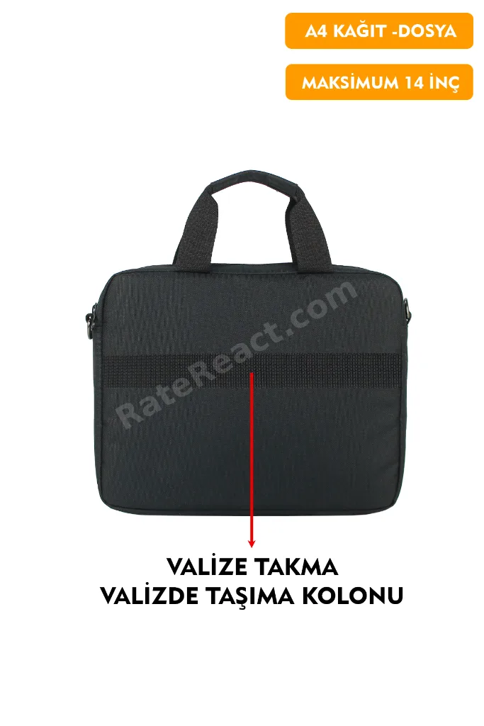 13,3"-14" inç Laptop Evrak Çantası Tablet A4 Kağıt ve Dosya Uyumlu Darbe Emici Koruma Omuz Askılı