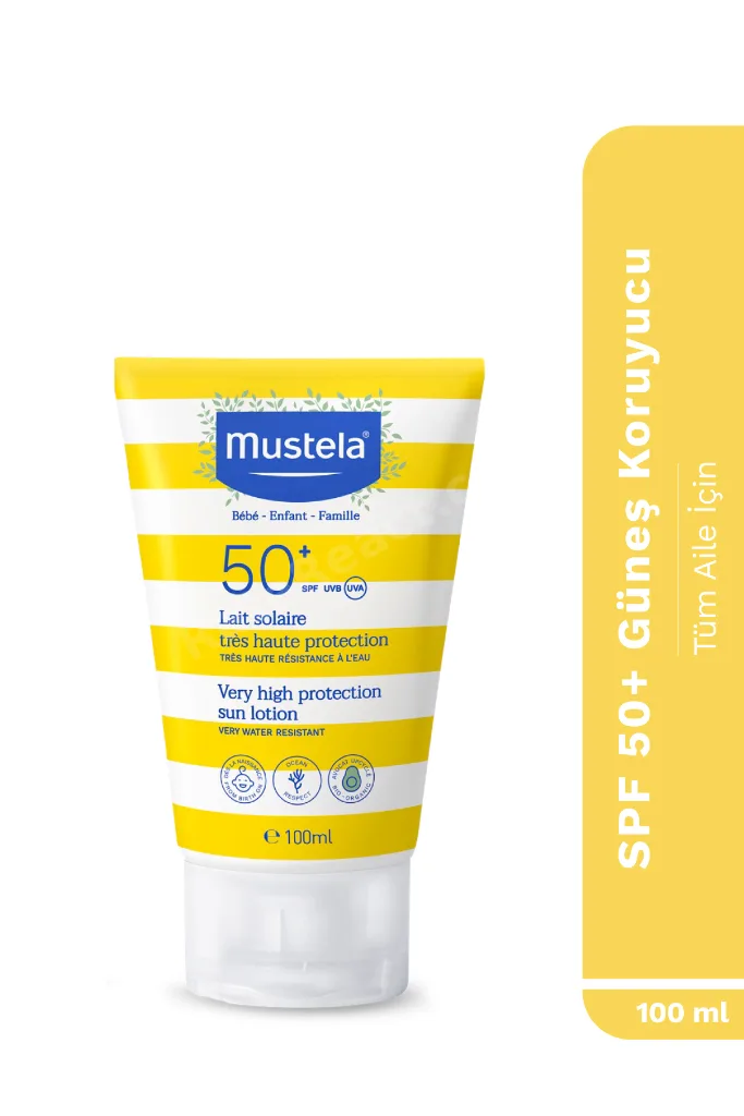 Spf 50 Yüksek Koruma Yüz Vücut Güneş Koruyucu Suya Dayanıklı Tüm Ciltler Bebek Çocuk Yetişkin 100ml