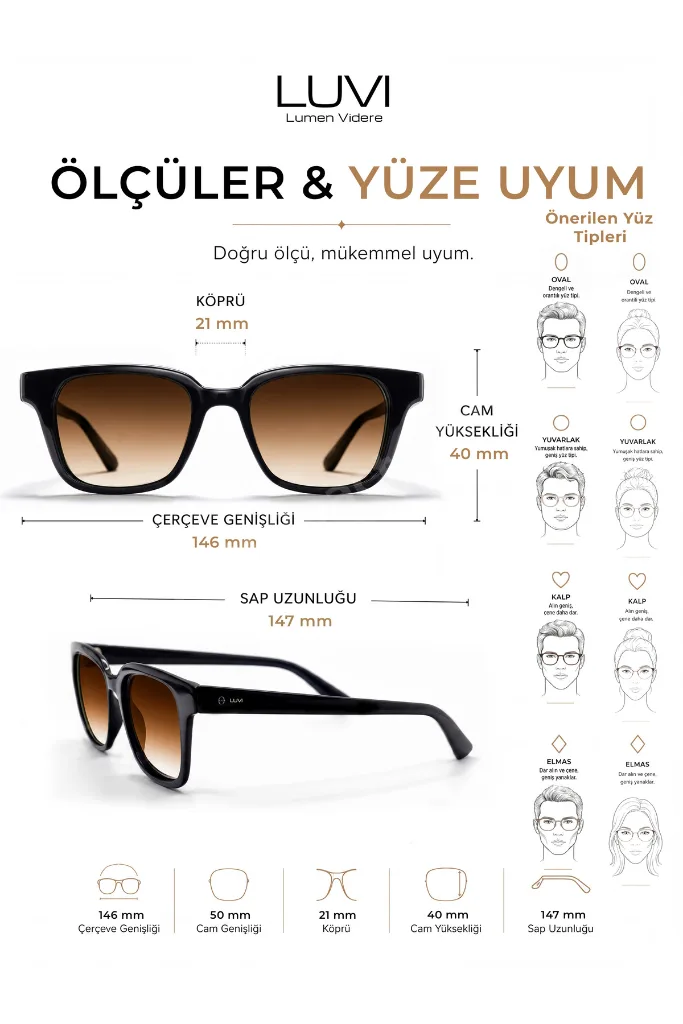 LUVI Luca Premium UV400 Güneş Gözlüğü