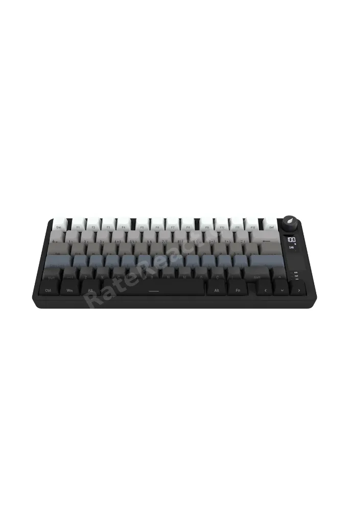 HK255 Membrane LCD RGB Kablosuz/Bluetooth Siyah Gradyan %75 Türkçe Gaming Klavye