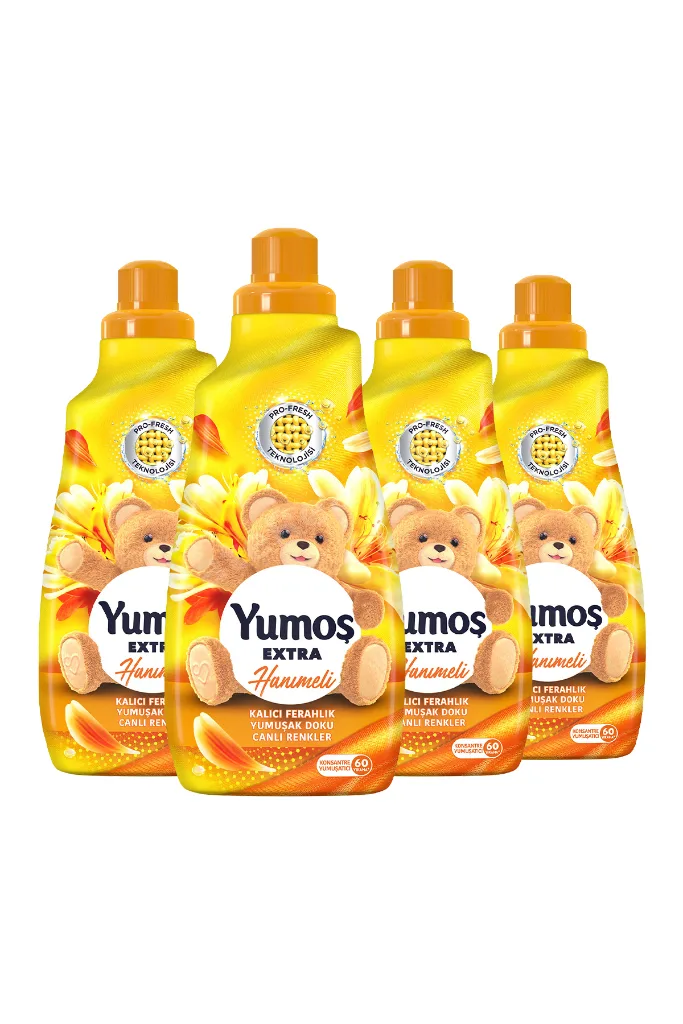 Extra Konsantre Çamaşır Yumuşatıcısı Hanımeli 1440 ml 60 Yıkama 4 Adet