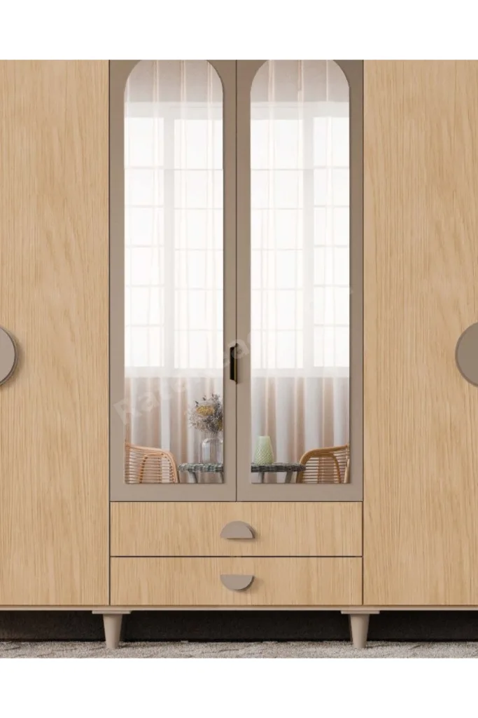 Ladin 6 Kapaklı Gardrop / 6 Kapılı Dolap / Komple MDF / Modern Tasarım