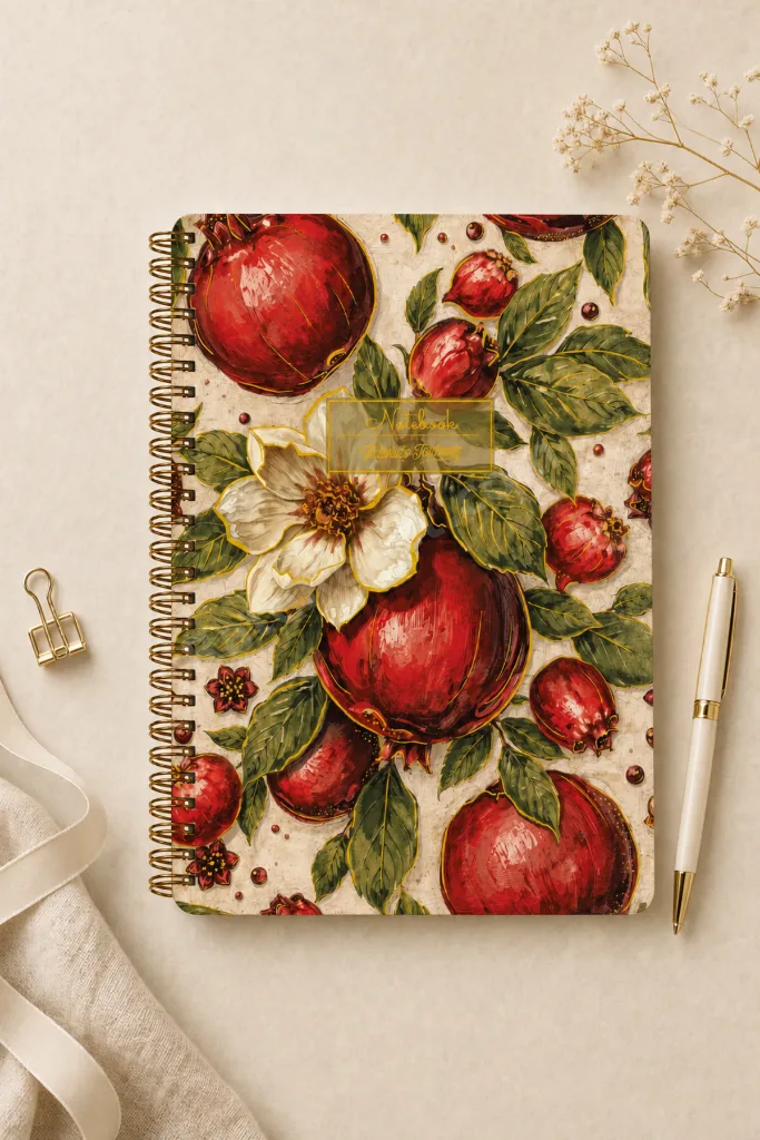 Botanical Collection A5 Premium Spiralli Defter 90gr Çizgili + Sticker
