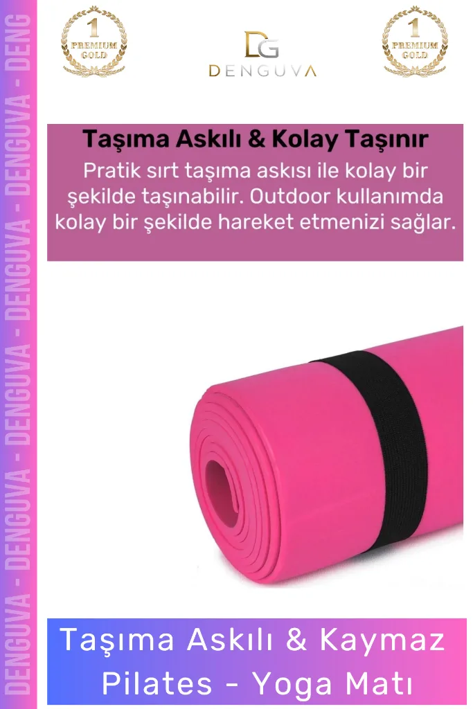 #YogaMİnderi Taşıma Askılı Dayanıklı Konfor Kamp Pilates Fitness Meditasyon Minderi 65mm Mat