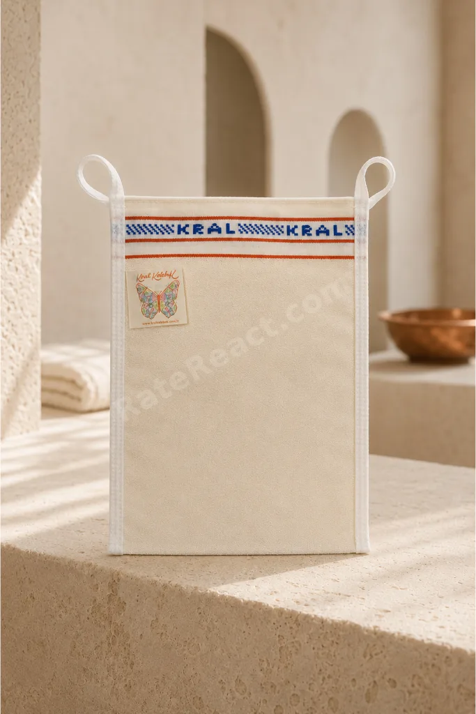Beyaz Kral Kese | Geleneksel Hamam Kesesi | Profesyonel Vücut Kesesi | Askılı Banyo Kesesi