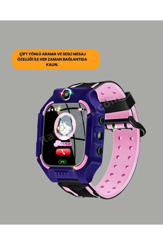 S10 Akıllı Çocuk Saati Mor Tasarım Adımsayar ve Alarm Fonksiyonlu