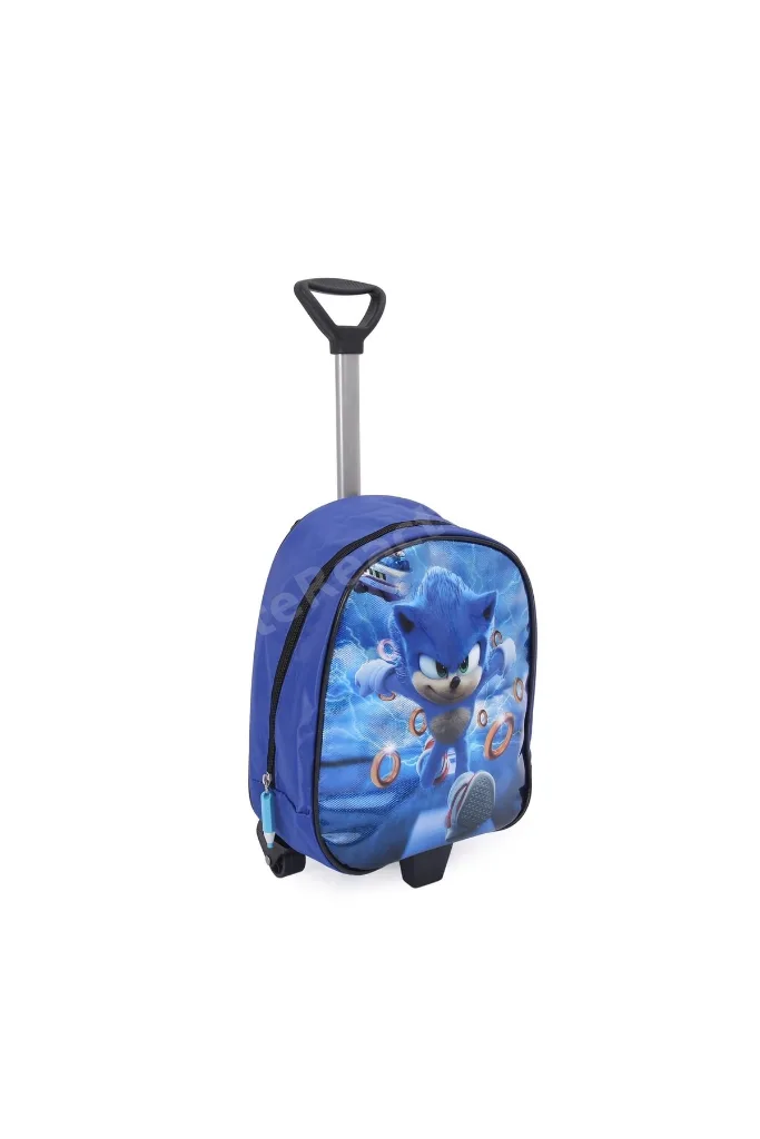 Çekçekli Parlak Sonic Anaokulu Çantası - Süper Sonik Kreş Çantası