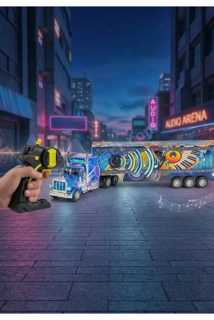 Full Fonksiyon Şarj Edilebilir Işıklı Müzikli Bluetooth'lu RC Sound Truck Uzaktan Kumandalı Tır
