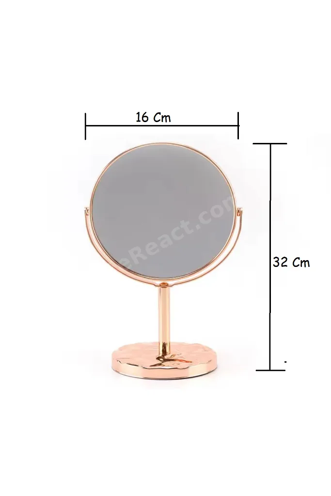 ROSE GOLD 360° Döner Ayaklı Masa Üstü Makyaj Aynası – Çift Taraflı ve Şık Tasarım 32X16 CM