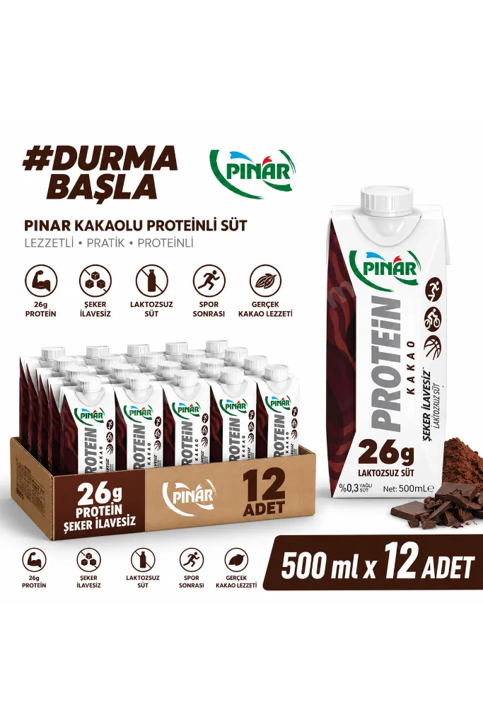 Kakaolu Proteinli Süt 500 ml x 12 Adet