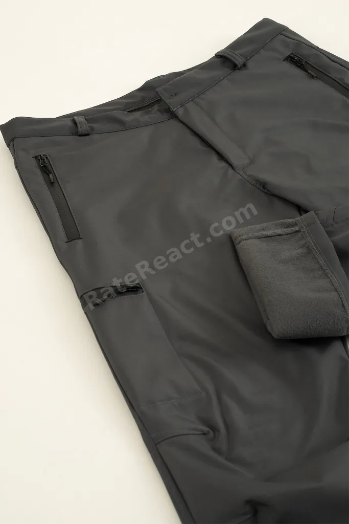 Erkek Gri İçi Polar Su İtici Rüzgar Geçirmez Kışlık Softshell Outdoor Pantolon