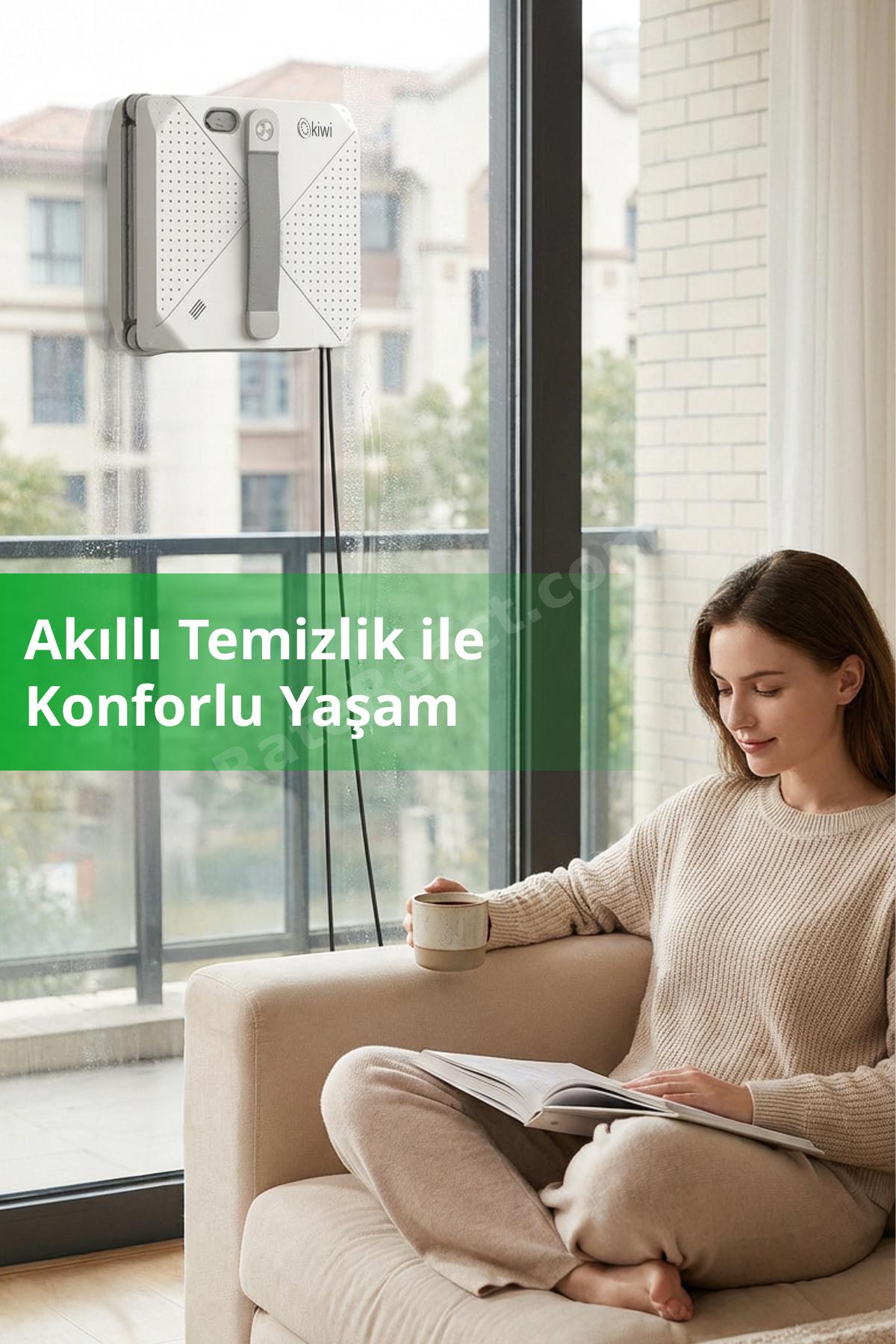 KWC-7140 Pencere Temizleme Robotu | 3500Pa Emiş & 3 Mod & Su Hazneli