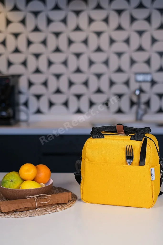Sarı Isı Yalıtımlı Su Geçirmez Termal Çanta Yemek Taşıma Beslenme Çantası Askılı
