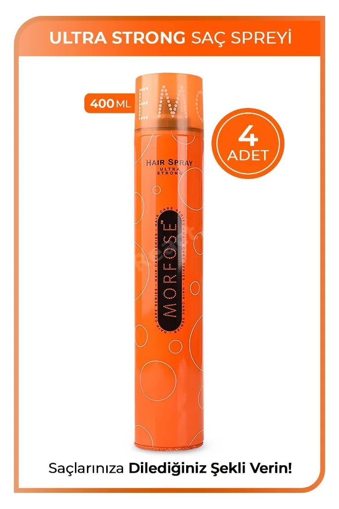 Saç Spreyi Turuncu 400ml Ultra Sert - Strong 4 Adet