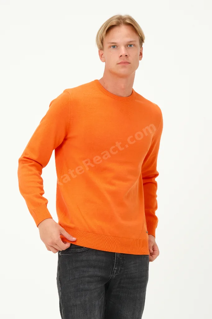Erkek Uzun Kollu Regular Fit Bisiklet- Sıfır Yaka Triko Kazak Sweatshirt