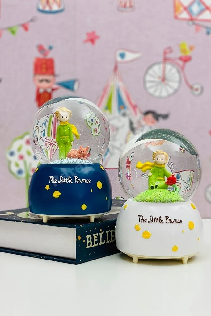 Little Prince Küçük Prens Işıklı Müzikli Kar Taneli Orta Boy Kar Küresi Model