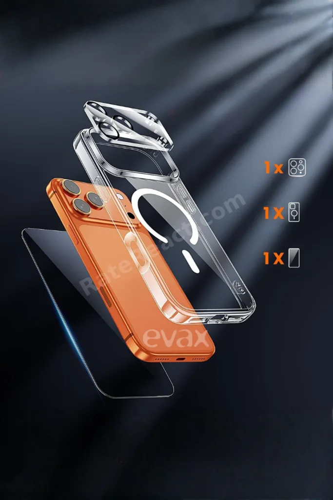 [3'ü 1 Arada] iPhone 17 Pro Max Uyumlu 1 MagSafe Kılıf + 1 Ekran Koruyucu + 1 Kamera Lens Koruyucu