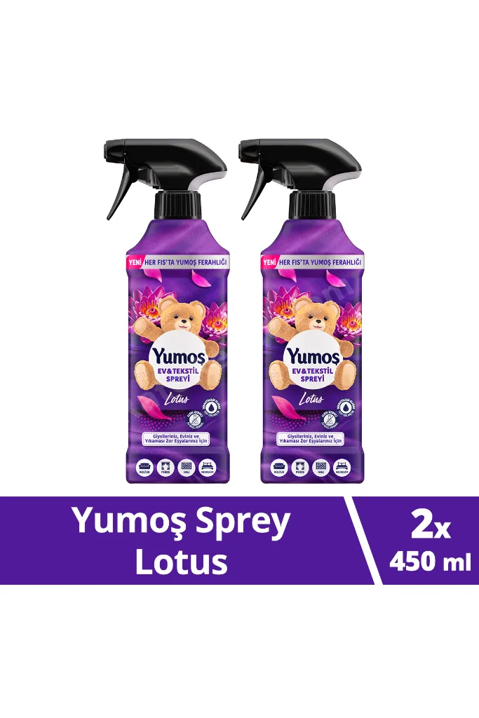 Yumoş Ev veTekstil Spreyi Lotus Yıkanması Zor Eşyalar İçin 450 ml x2