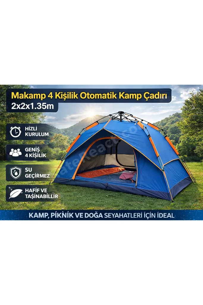 4 Kişilik Otomatik Kurulum Kamp Çadırı