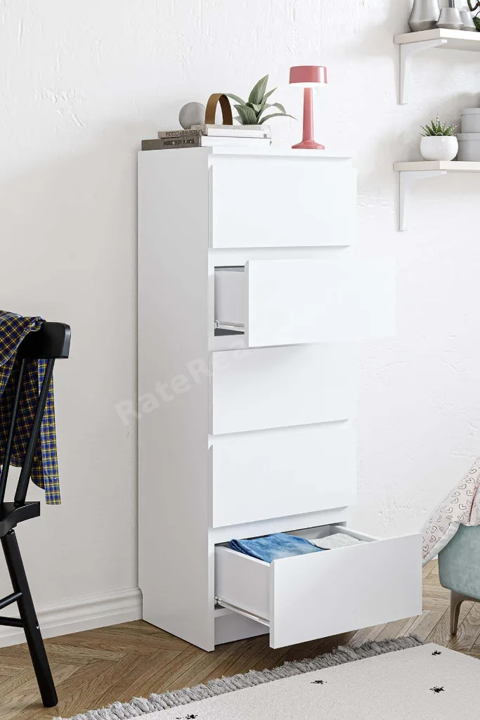 Derinkuyu 5 Çekmeceli Şifonyer Yatak Odası Bebek Odası Beyaz