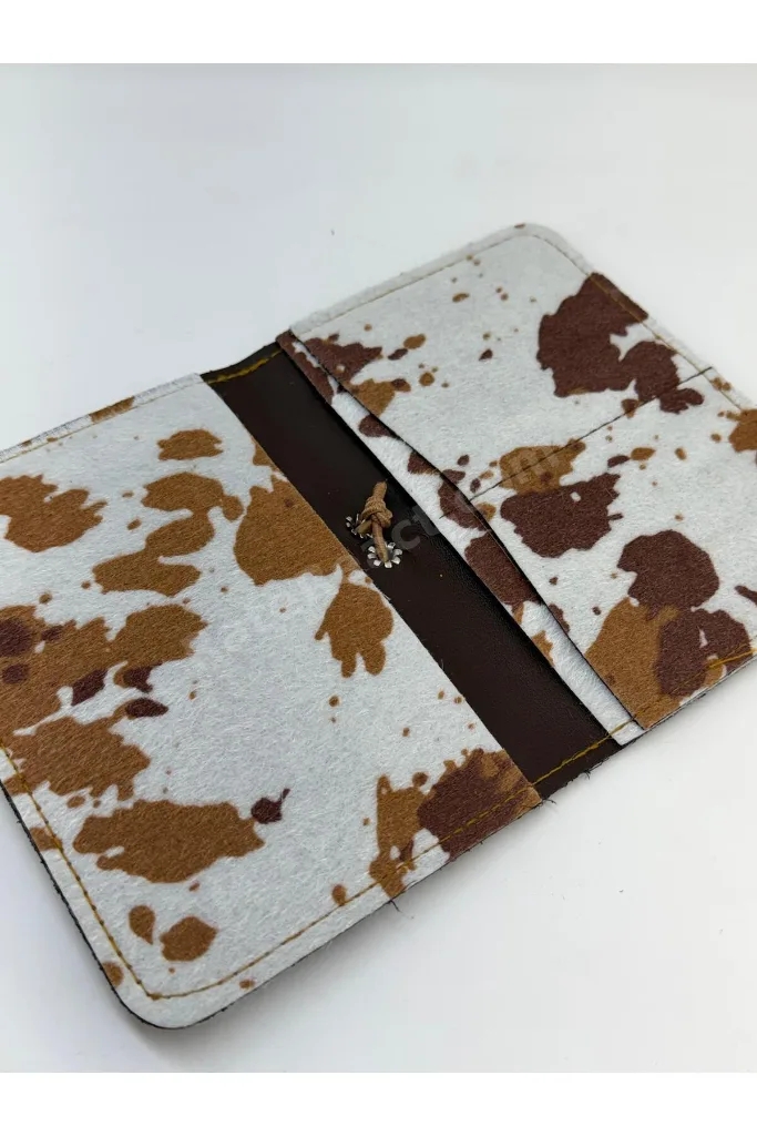 Cow Print Pasaport Kılıfı & Kartlık Unisex Seyehat Cüzdanı