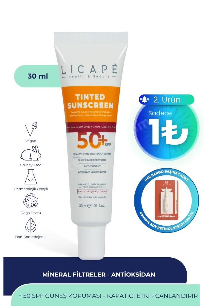 Yüksek Koruma Tinted (KAPATICI) 50 Spf Güneş Kremi
