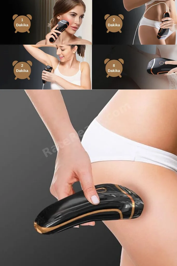 Epilasyon Ipl Lazer Tüy Alma Cihazı,yüz, Tüm Vücut, Hassas Bölge Kullanımı 999.999 Atım Siyah