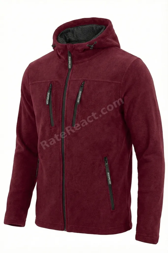 Erkek Bordo Army Tactical  Polar Kapüşonlu Ceket