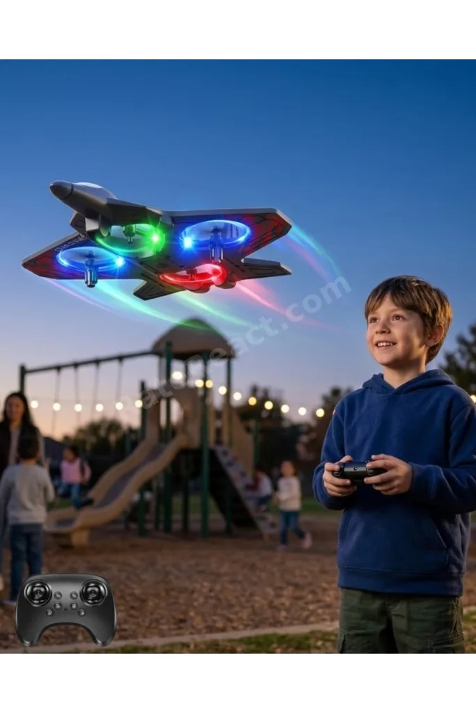 SEMEGLBL Uzaktan Kumandalı LED Işıklı Drone Uçak 360 Derece Dönüş Özellikli (204043) Oyuncak Drone