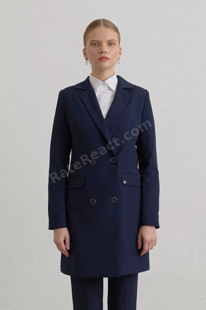 Kruvaze Blazer Ceket - Lacivert