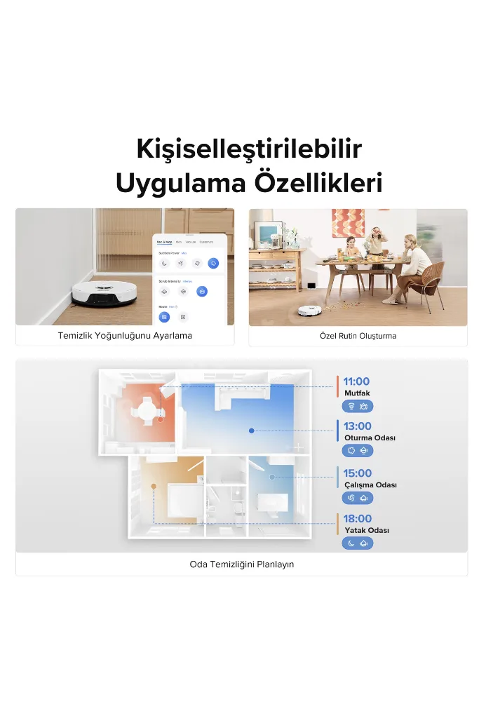 S8 Sonic Mopping Akıllı Robot Süpürge S8 Beyaz