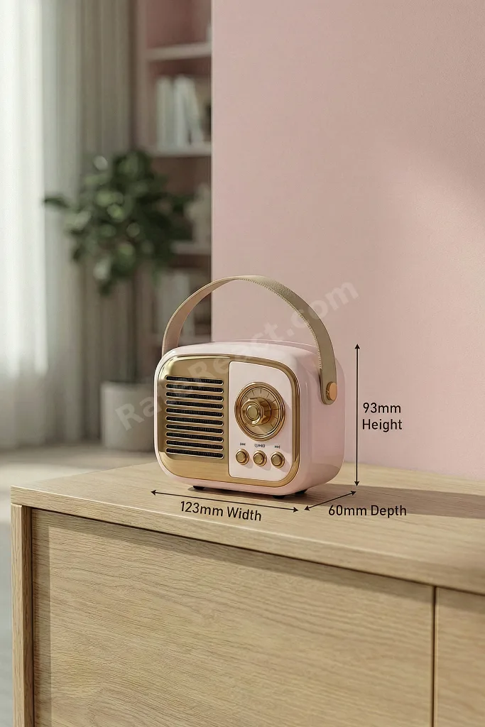 Retro Müzik Kutusu Usb+TF Kart+Bluetooth Destekli Klasik MD-24BT Echoes Pembe