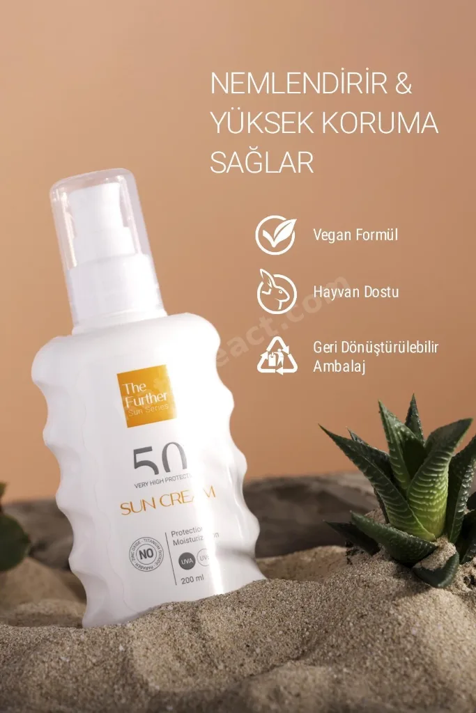 SPF 50+ Yüz ve Vücut Güneş Kremi 200 ml | Nemlendirici, Hipoalerjenik, Alerjen İçermez,