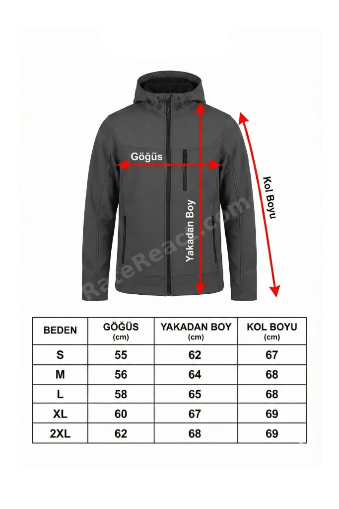 Erkek Mont İçi Polarlı Softshell Mont Su ve Rüzğar Geçirmez Kapüşonlu Spor Mont