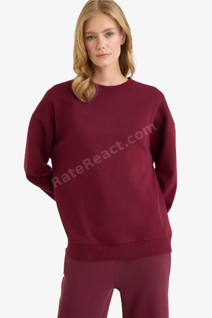 Oversıze Basıc Kalın Sweatshirt F9628AX25AU