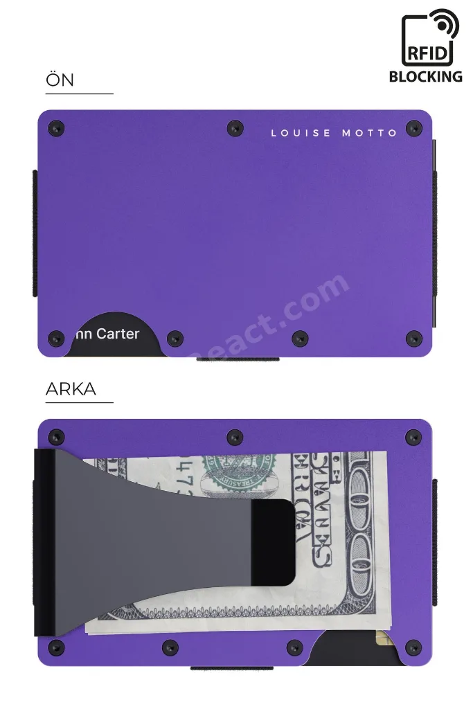 Cardx - Burano Clips - Yeni Nesil Minimalist Cüzdan & Metal Kartlık - Rfıd Koruma - Unisex (MOR)