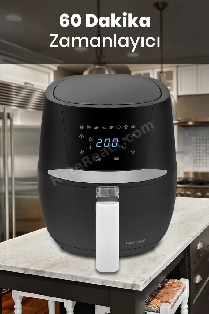 Profry Dijital Dokunmatik 8 Ön Programlı Airfryer Yağsız Kızartma Sıcak Hava Fritöz