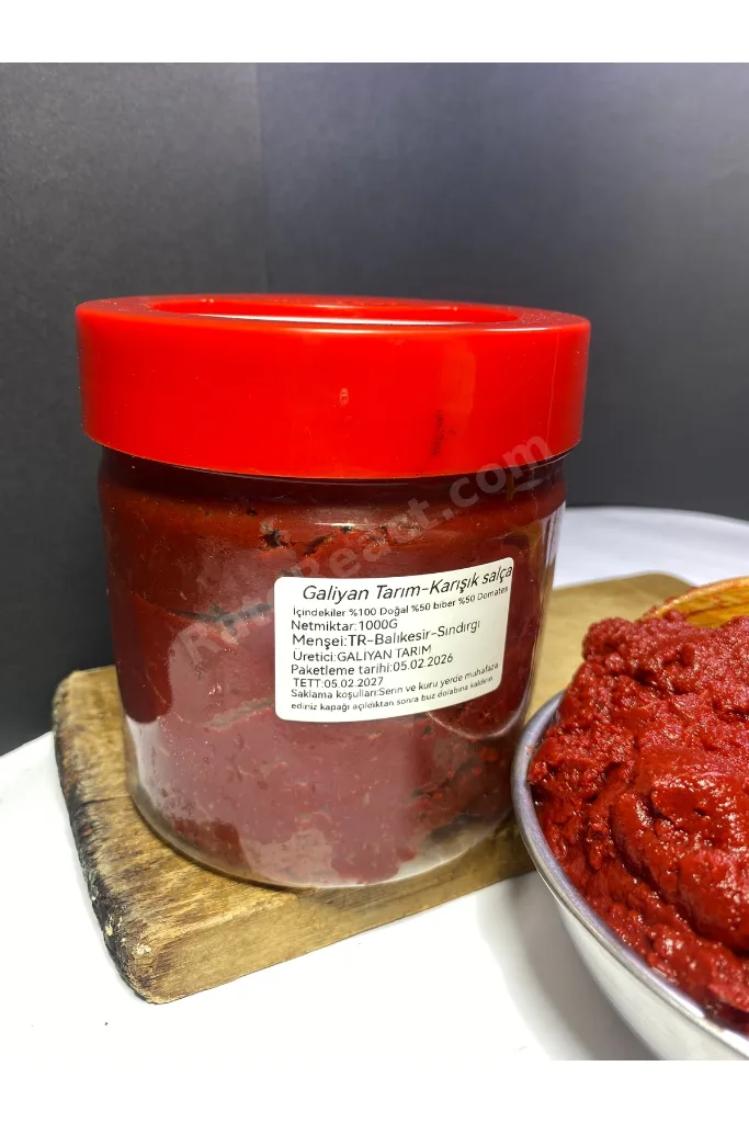 1 Kg Güneşte Kurutulmuş Karışık Salça Bidon Balıkesir Sındırgı Doğal Üretim
